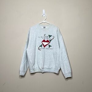 Vintage 90s Tis The Season To Be Smiling Christmas Holiday Crewneck Sweatshirt
